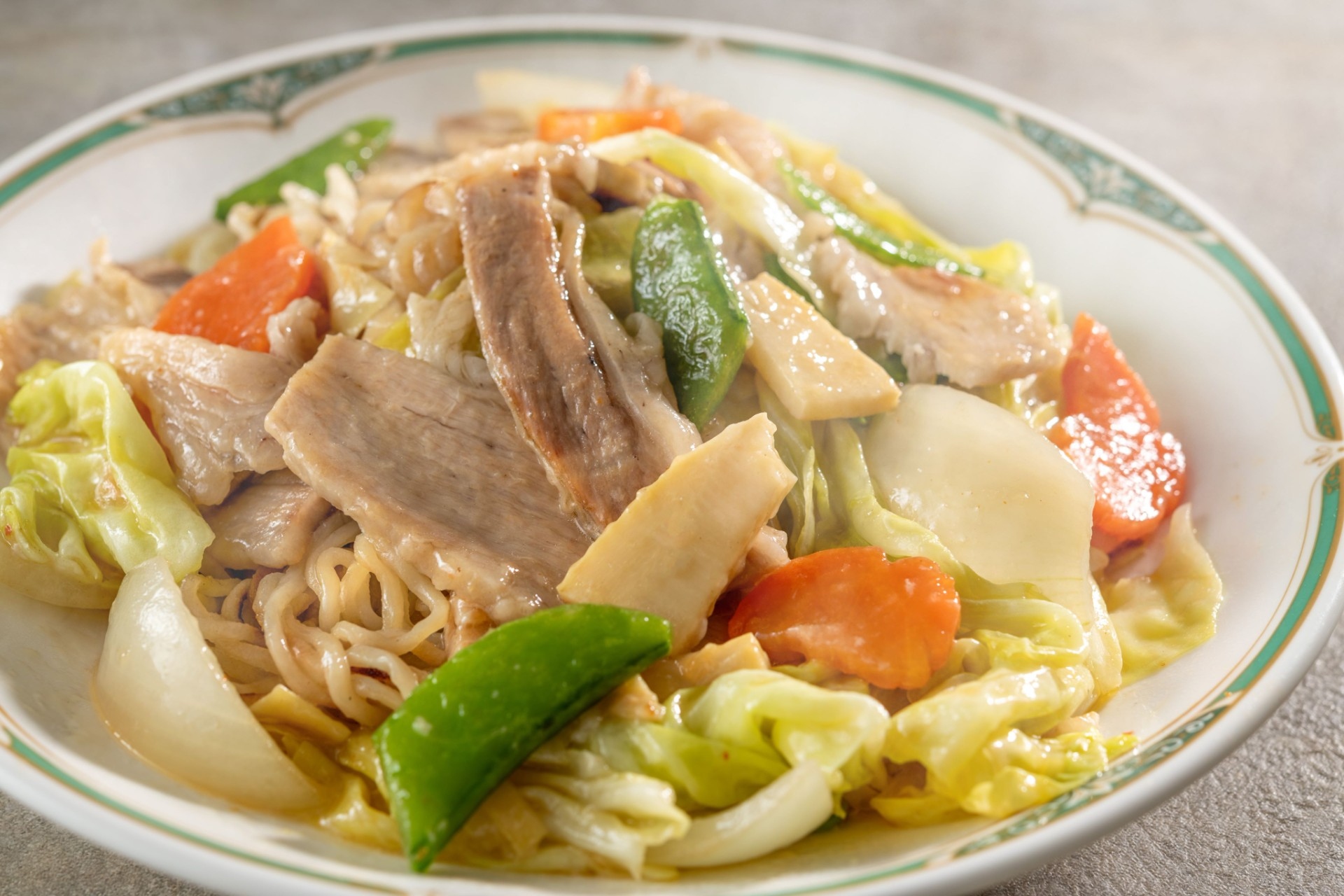 春野菜と豚バラのあんかけ麺